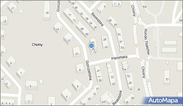 Lublin, Gorczańska, 51A, mapa Lublina