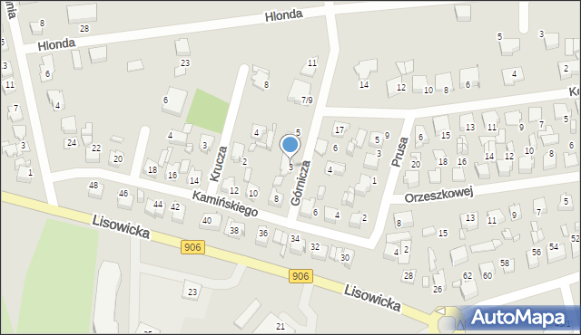 Lubliniec, Górnicza, 3, mapa Lubliniec