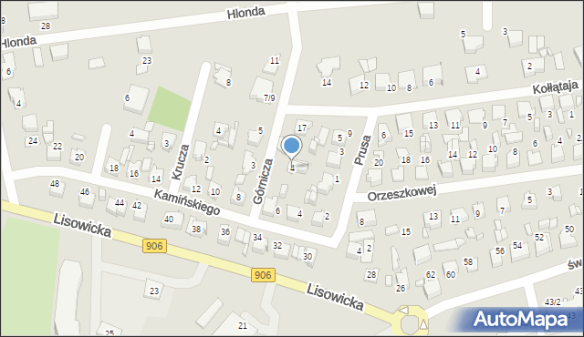 Lubliniec, Górnicza, 4, mapa Lubliniec