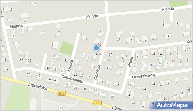 Lubliniec, Górnicza, 5, mapa Lubliniec
