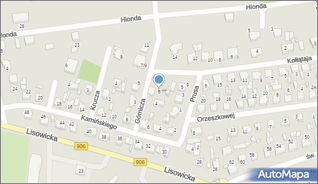 Lubliniec, Górnicza, 6, mapa Lubliniec