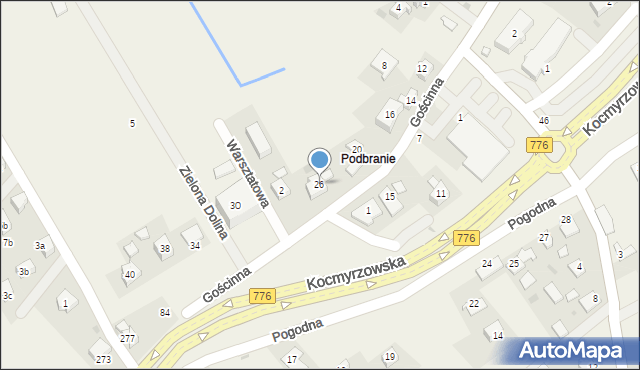 Luborzyca, Gościnna, 26, mapa Luborzyca