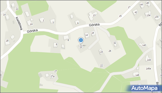 Lusina, Górska, 12, mapa Lusina