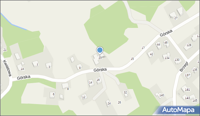 Lusina, Górska, 13, mapa Lusina