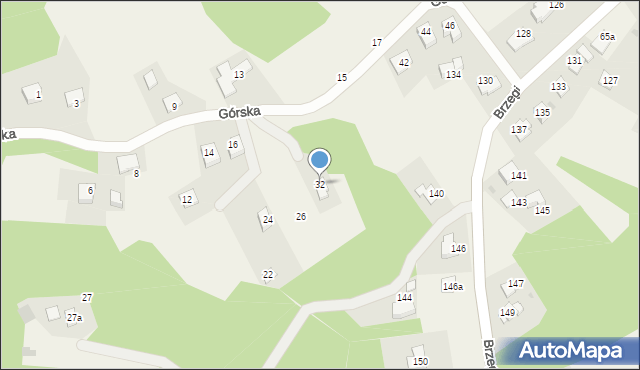 Lusina, Górska, 32, mapa Lusina