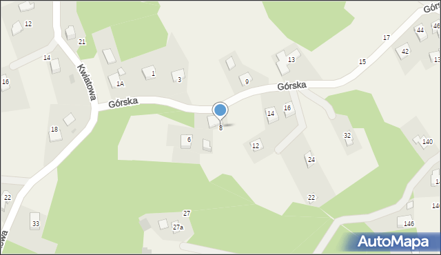 Lusina, Górska, 8, mapa Lusina