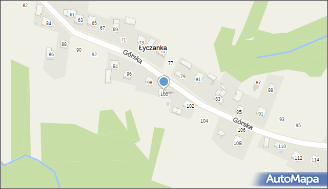 Łyczanka, Górska, 100, mapa Łyczanka