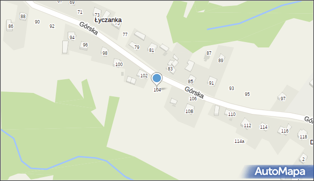 Łyczanka, Górska, 104, mapa Łyczanka