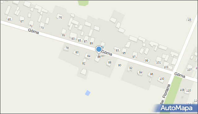 Mąchocice Kapitulne, Górna, 86, mapa Mąchocice Kapitulne