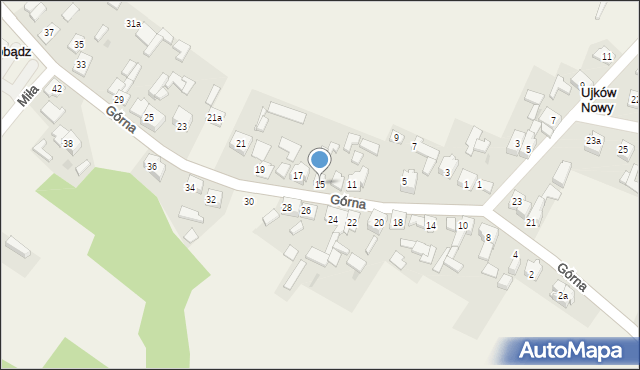 Małobądz, Górna, 15, mapa Małobądz