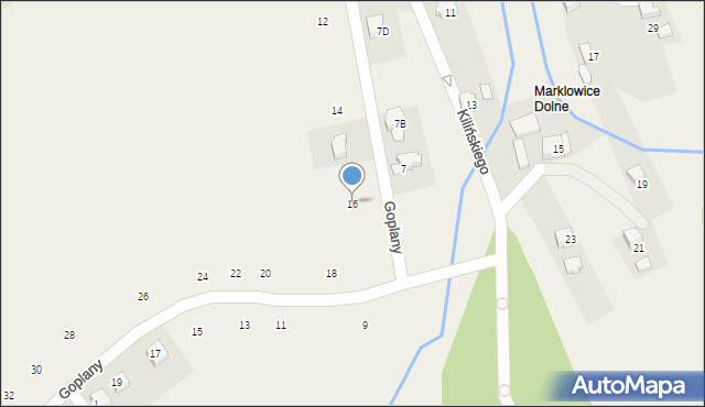 Marklowice, Goplany, 16, mapa Marklowice