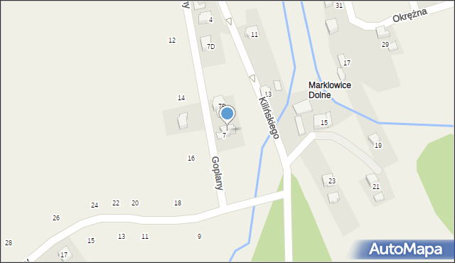 Marklowice, Goplany, 7A, mapa Marklowice