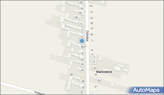 Markowice, Górska, 76, mapa Markowice