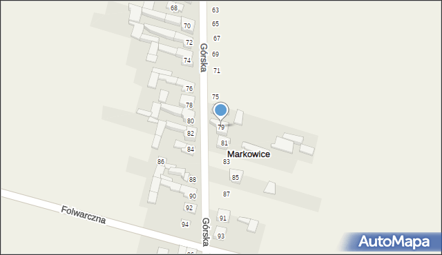 Markowice, Górska, 79, mapa Markowice