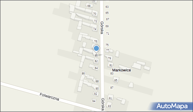 Markowice, Górska, 80, mapa Markowice