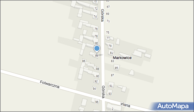 Markowice, Górska, 84, mapa Markowice