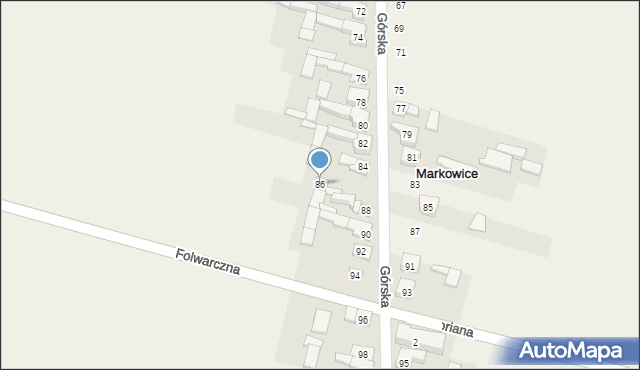 Markowice, Górska, 86, mapa Markowice