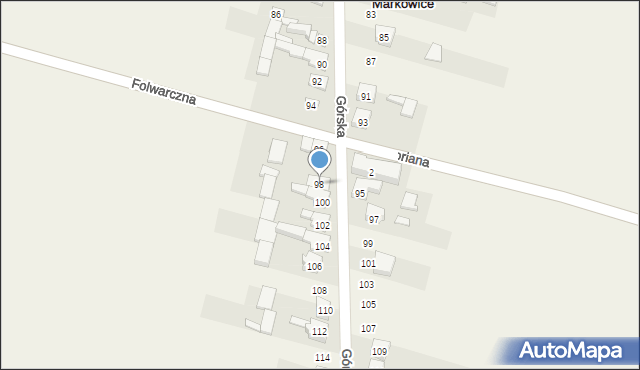 Markowice, Górska, 98, mapa Markowice