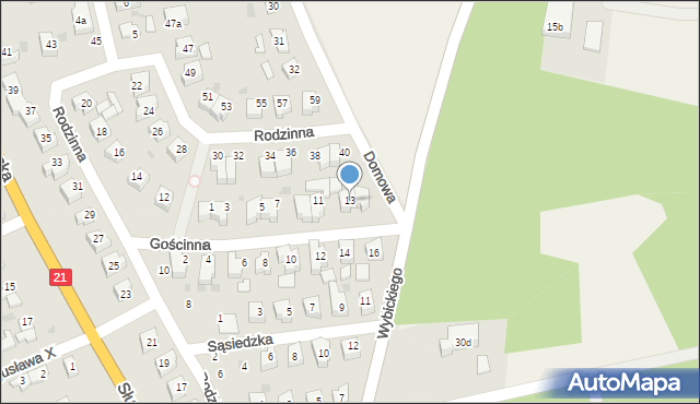 Miastko, Gościnna, 13, mapa Miastko