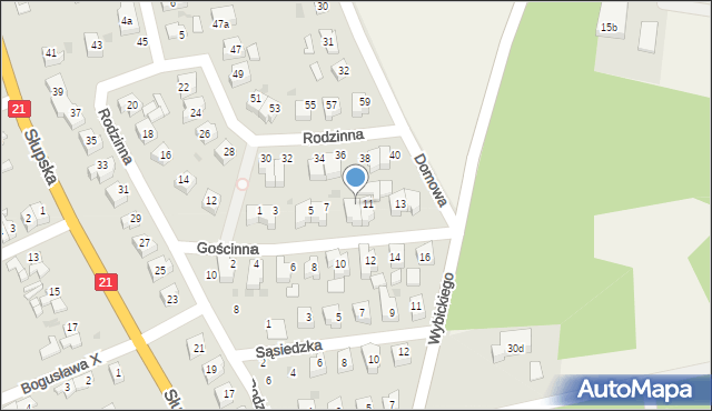 Miastko, Gościnna, 9, mapa Miastko