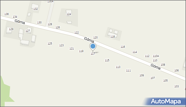 Michałowice, Górna, 117, mapa Michałowice