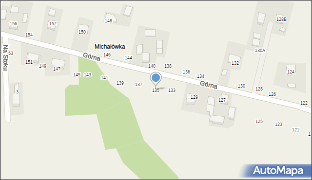 Michałowice, Górna, 135, mapa Michałowice