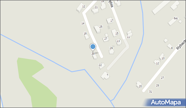 Mielec, Gołębia, 20, mapa Mielca