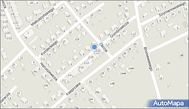 Mielec, Gombrowicza Witolda, 2/18, mapa Mielca