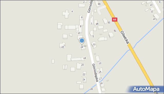 Mikołów, Górnośląska, 14, mapa Mikołów