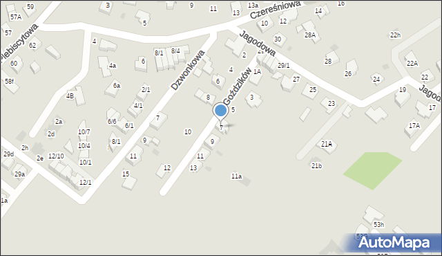 Mikołów, Goździków, 7, mapa Mikołów