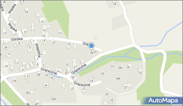 Milówka, Górska, 14, mapa Milówka