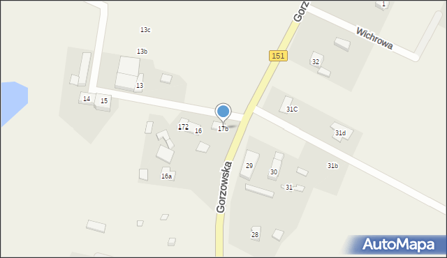 Moczkowo, Gorzowska, 17b, mapa Moczkowo