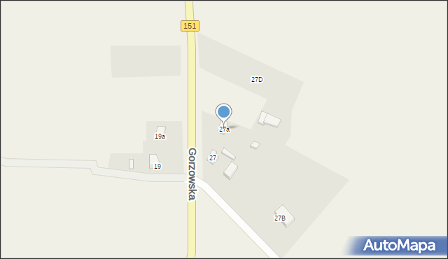 Moczkowo, Gorzowska, 27a, mapa Moczkowo