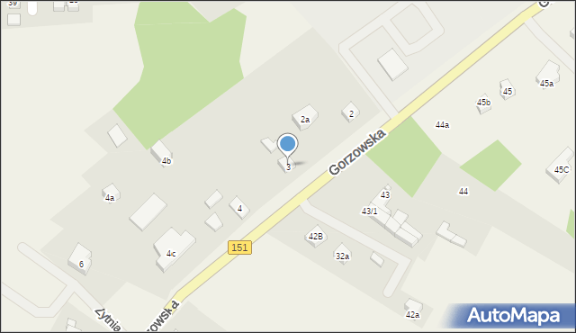 Moczkowo, Gorzowska, 3, mapa Moczkowo