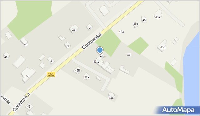 Moczkowo, Gorzowska, 43/2, mapa Moczkowo