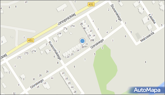 Mosina, Górskiego Kazimierza, 10, mapa Mosina