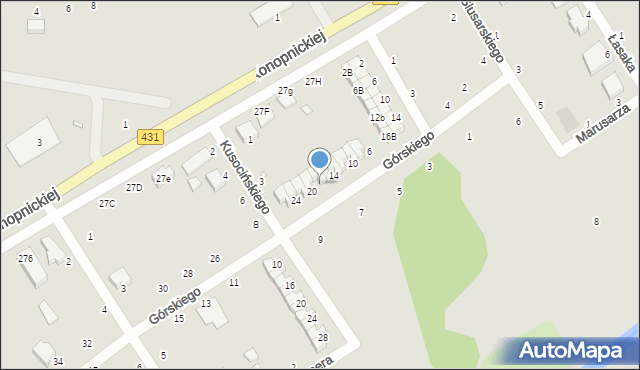 Mosina, Górskiego Kazimierza, 18, mapa Mosina