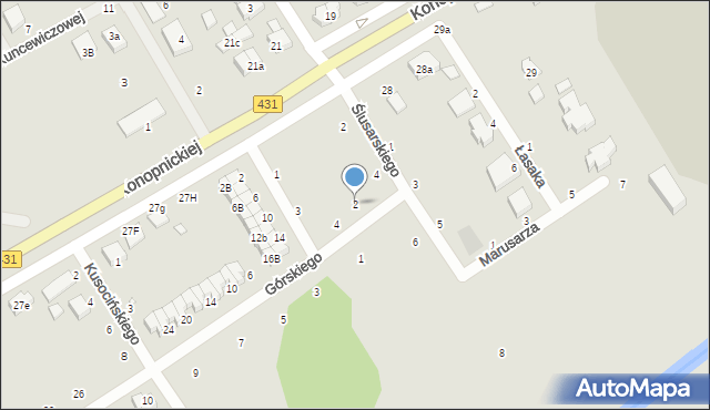 Mosina, Górskiego Kazimierza, 2, mapa Mosina