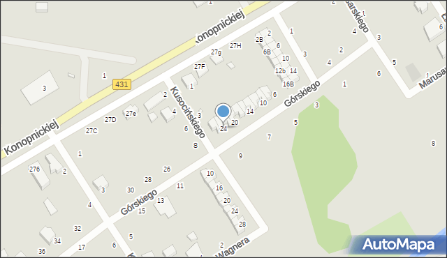 Mosina, Górskiego Kazimierza, 24, mapa Mosina