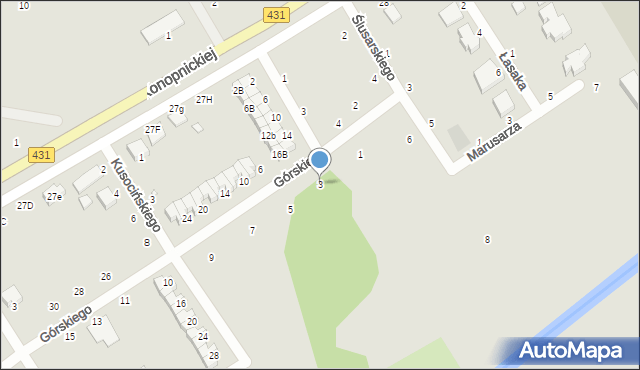 Mosina, Górskiego Kazimierza, 3, mapa Mosina