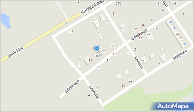 Mosina, Górskiego Kazimierza, 36, mapa Mosina