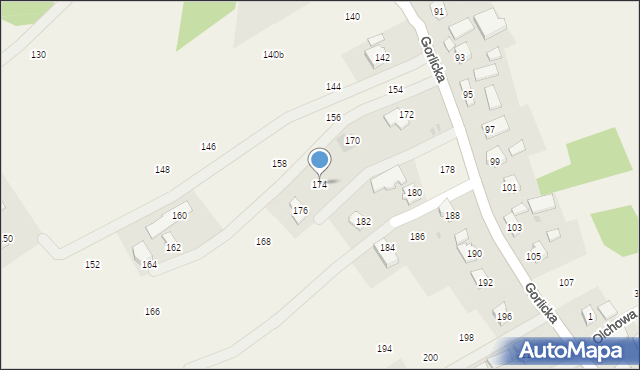 Moszczenica, Gorlicka, 174, mapa Moszczenica