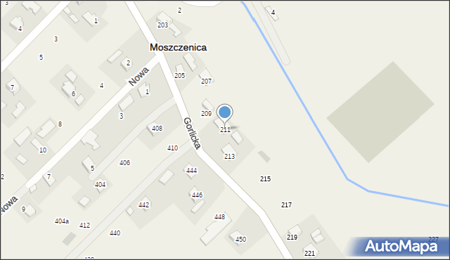 Moszczenica, Gorlicka, 211, mapa Moszczenica