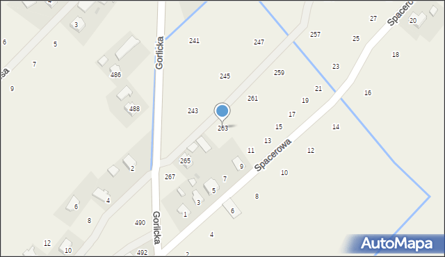 Moszczenica, Gorlicka, 263, mapa Moszczenica