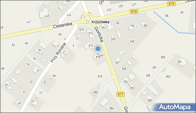 Moszczenica, Gorlicka, 576, mapa Moszczenica