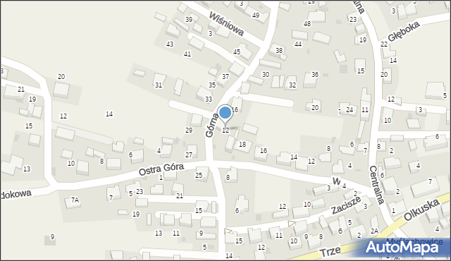 Myślachowice, Górna, 12, mapa Myślachowice