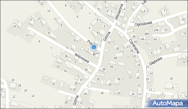 Myślachowice, Górna, 49, mapa Myślachowice