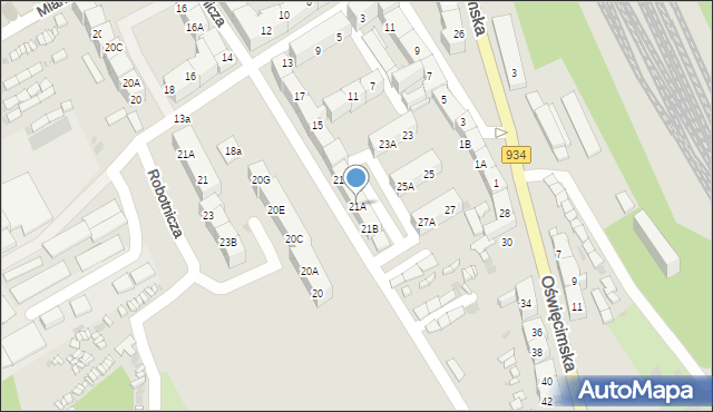 Mysłowice, Górnicza, 21A, mapa Mysłowice