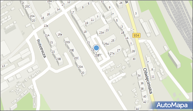 Mysłowice, Górnicza, 21B, mapa Mysłowice