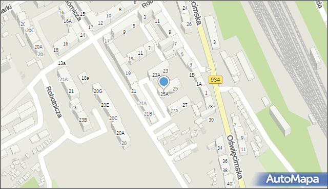 Mysłowice, Górnicza, 25A, mapa Mysłowice